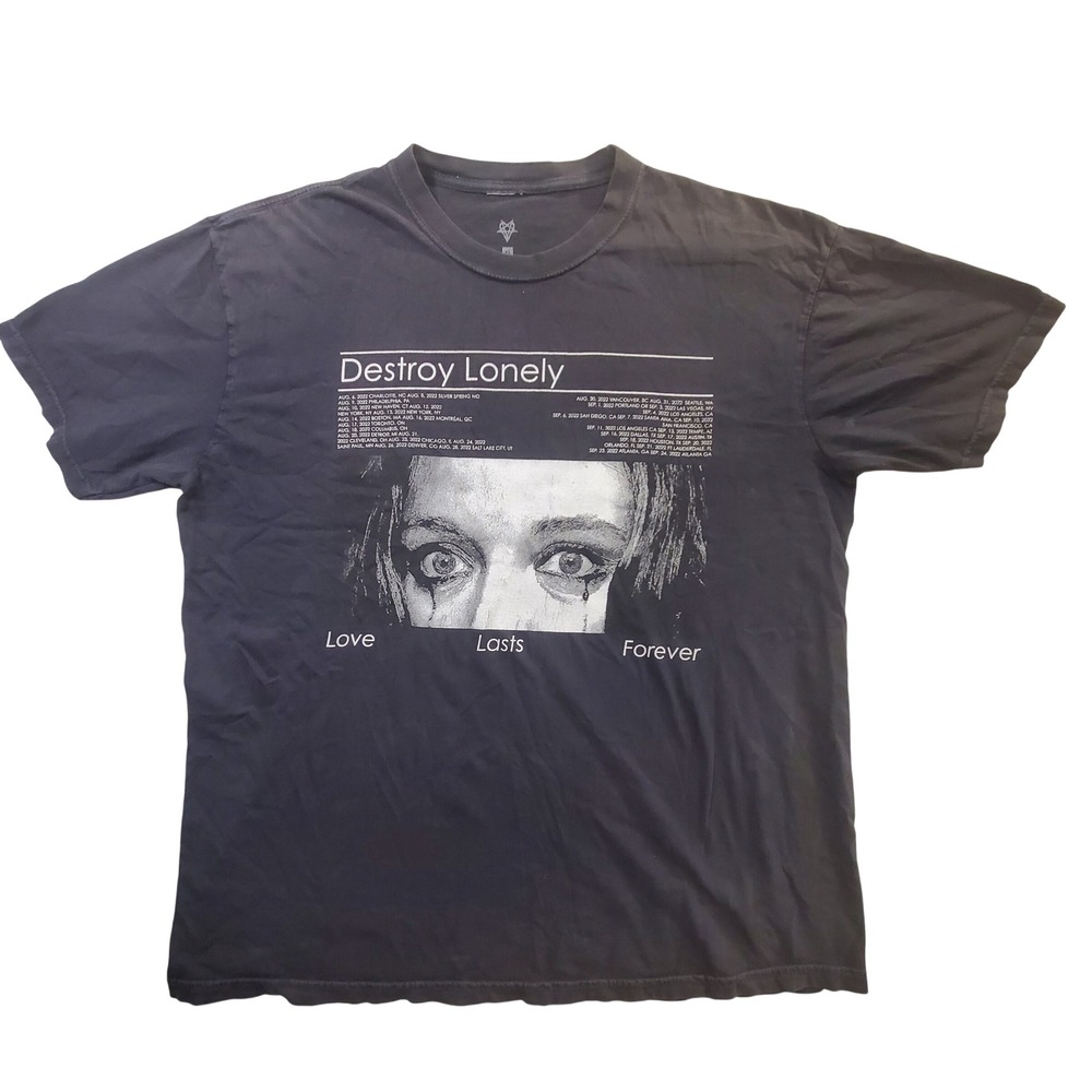 Destroy Lonely Love Lasts Forever 2022 Tour Graphic T-Shirt Black XL Mens